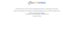 Desktop Screenshot of itsoneworld.com