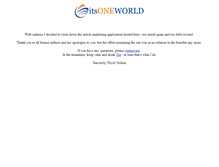 Tablet Screenshot of itsoneworld.com